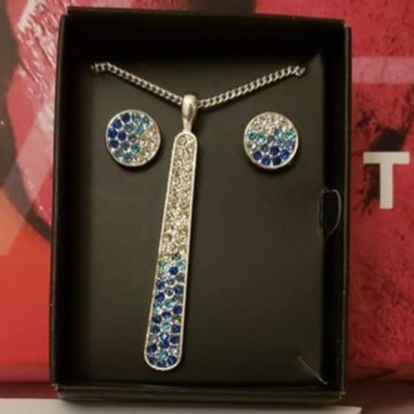 Avon Jewelry - Blue Ombre Necklace and Earrings Set